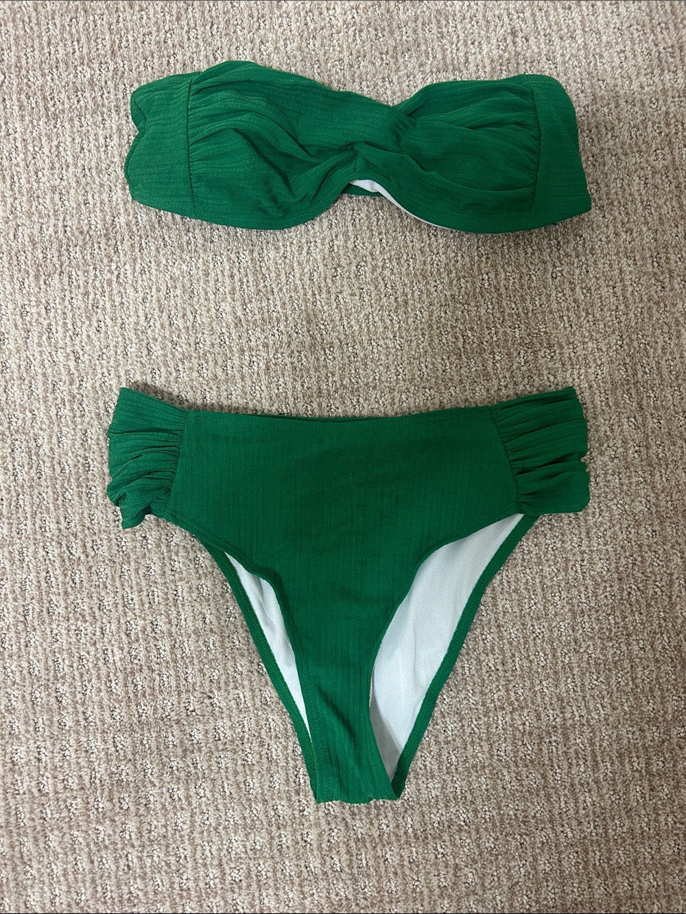 Source Unknown Green Bandeau Bikini Set